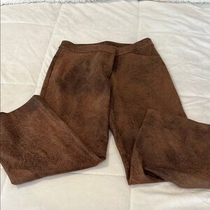 Chico's Cozy Brown Suede Capris